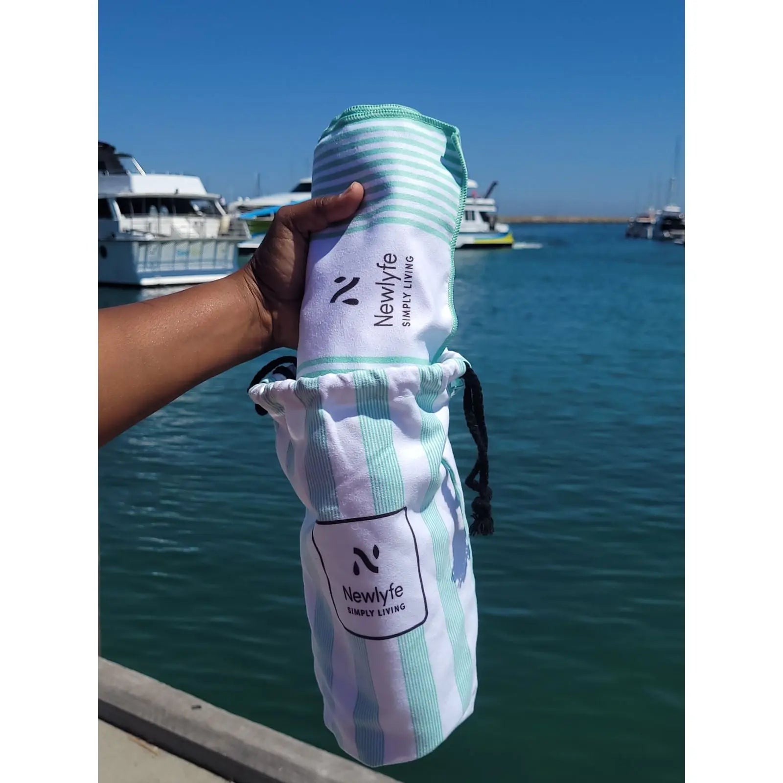 Milos Mint Signature Sand-Free Beach Towel Newlyfe