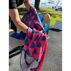 Blue/Red Gym Towel & Pouch Newlyfe