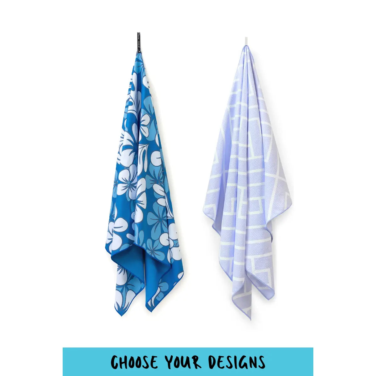 2 Pack Beach and Bath Towel Travel Bundle