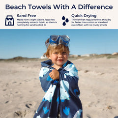 SAND FREE BEACH TOWEL KIDS DINO