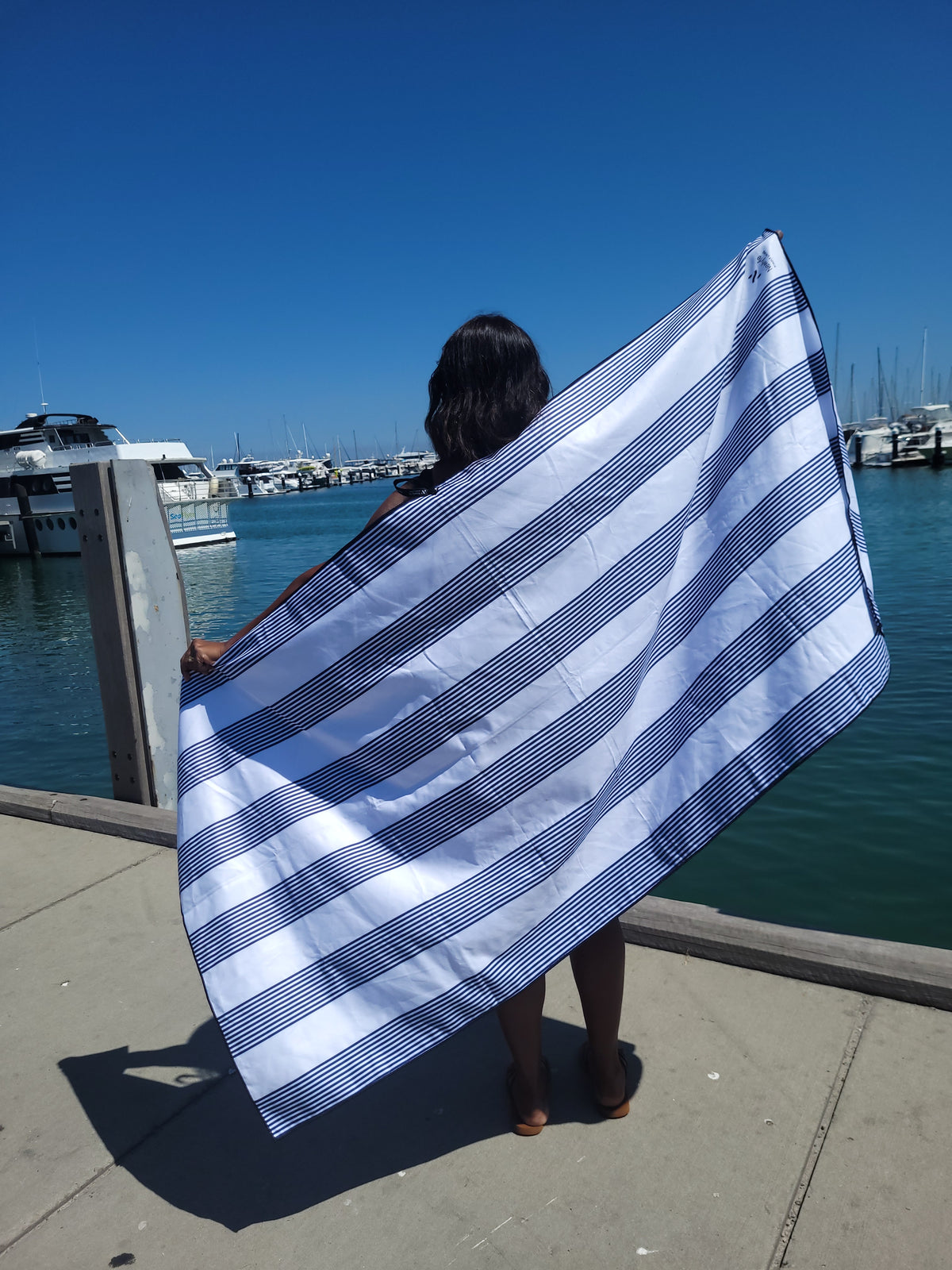 Bundle - Amalfi Navy Signature Sand-Free Beach Towel