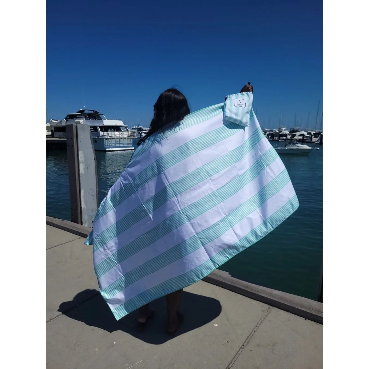 Milos Mint Signature Sand-Free Beach Towel Newlyfe