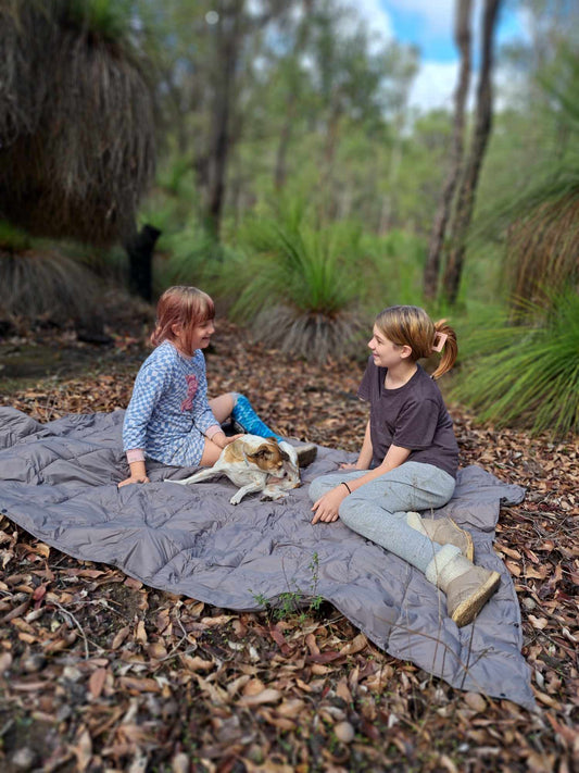 Puffy Camping Blanket, Grey