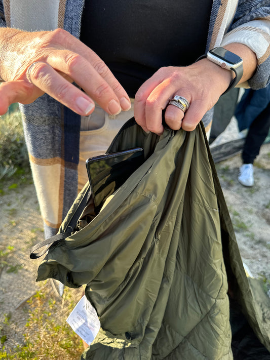 Puffy Camping Blanket, Green