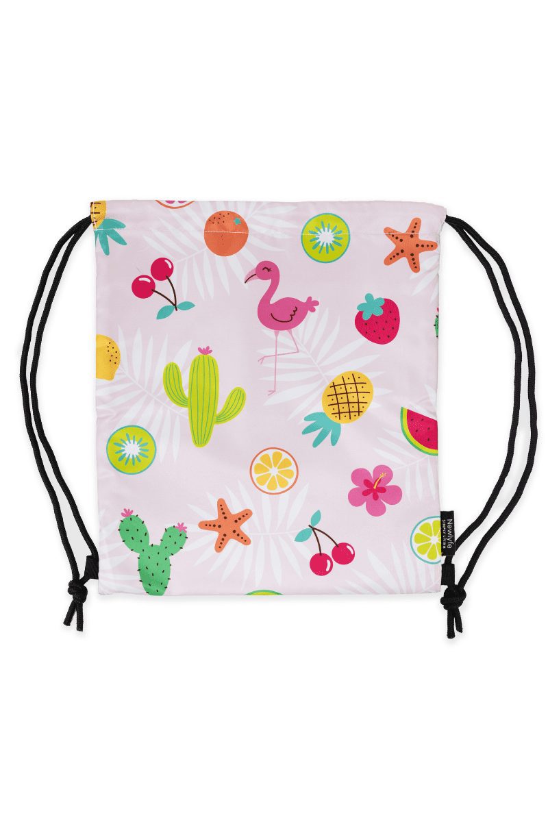 Pinky drawstring swim bags