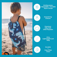 WaterProof Drawstring Swim Bags - Dino 5